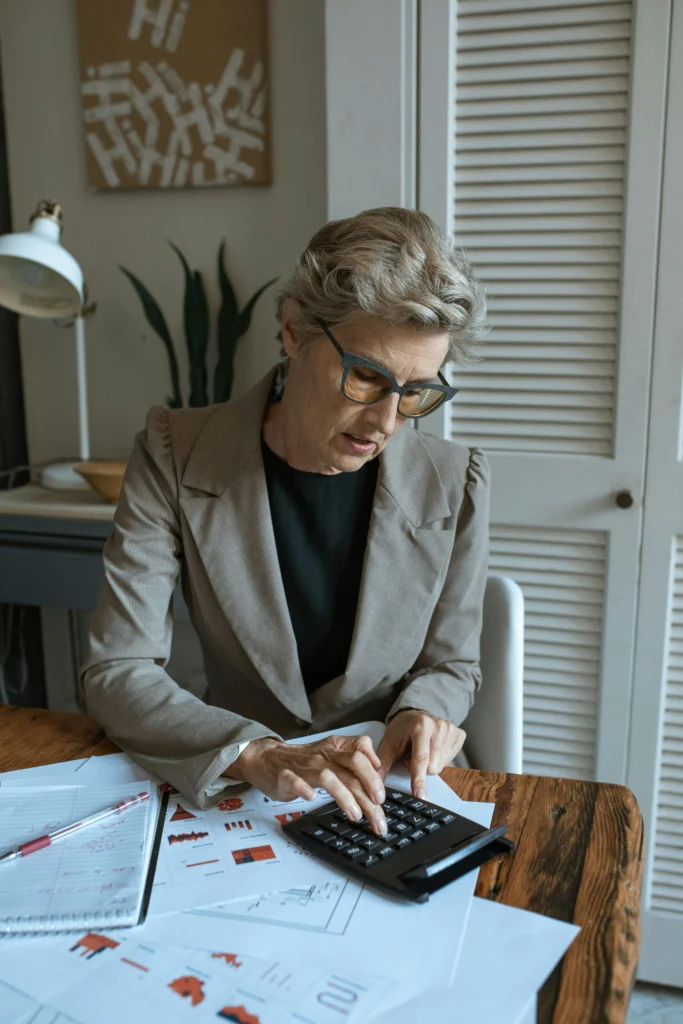 Female financial advisor working at her desk
