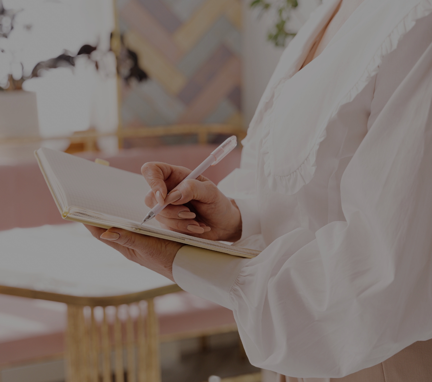 Financial advisor writing business growth notes